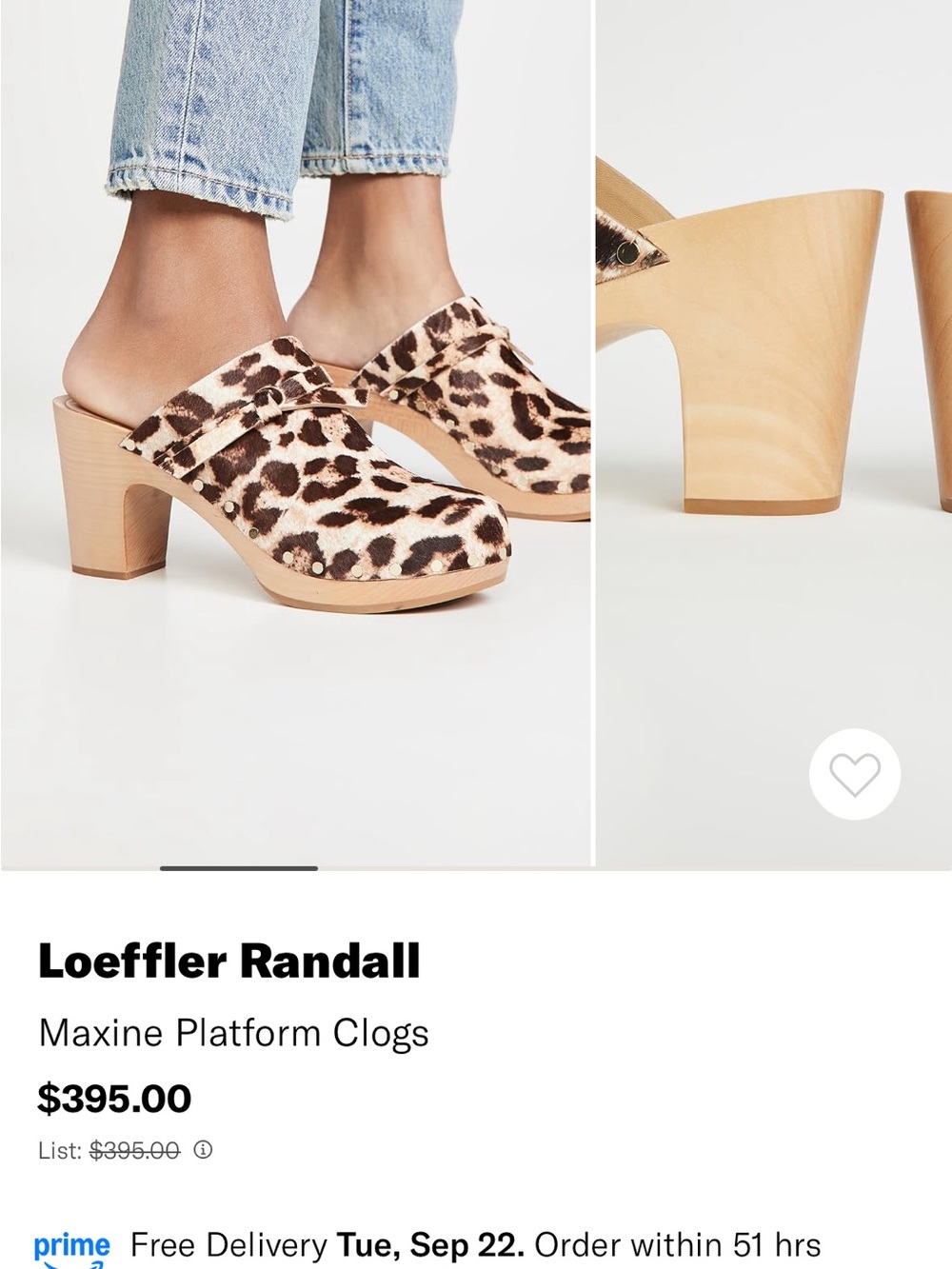 Loeffler Randall Leopard Maxine Platform Clogs Size 6
